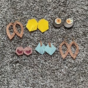 Bundle of 6 handmade lightweight assorted earrings